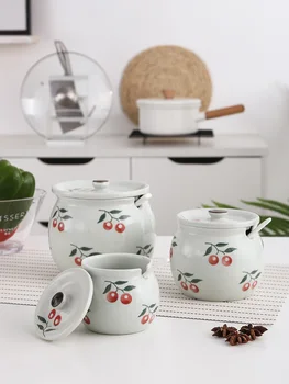 

To Flavor Bottle & Can Ceramics Japanese Household Seasoning To Flavor Saltcellar Suit Sugar Pot Kitchen Lard Pepper Pot Oil