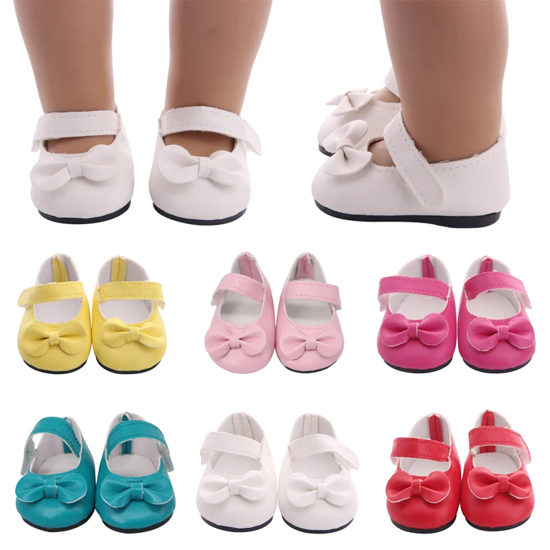 Doll Chaussures YUYOUG Doll Bow Shoes pour Poupée for 18 inch Our Generation American Girl Doll 