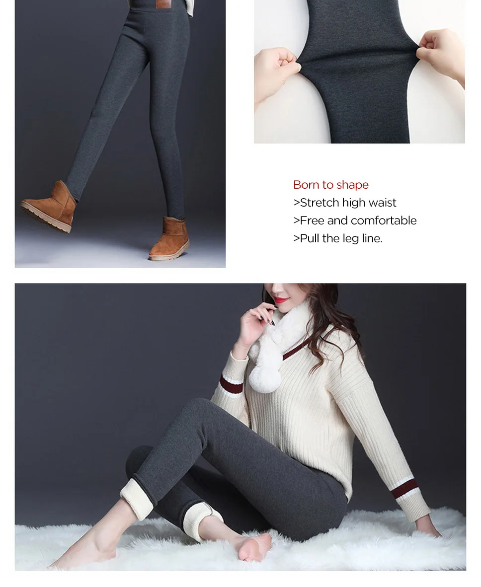 maternity leggings Wool Pants Fashion High Waist Autumn Winter Women Thick Warm Elastic Pants Quality S-5XL Trousers Tight Type Pencil Pants zyia leggings