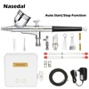 Nasedal Auto-Stop Compressor Dual-Action Airbrush Kit Makeup Cake Car Painting Tool Spray Gun Touch Switch Compressor Kit NT-22B ► Photo 1/6