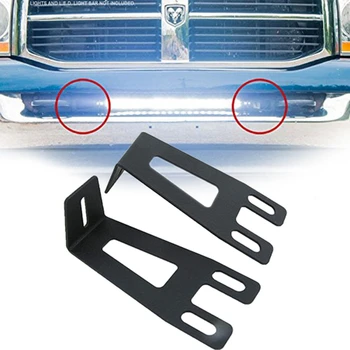 

20 Inch (19 to 21 Inch) Straight LED Light Bar Bumper Recess-Hidden Mount Bracket | Compatible for Dodge Ram 2003 - 2018 Model 2