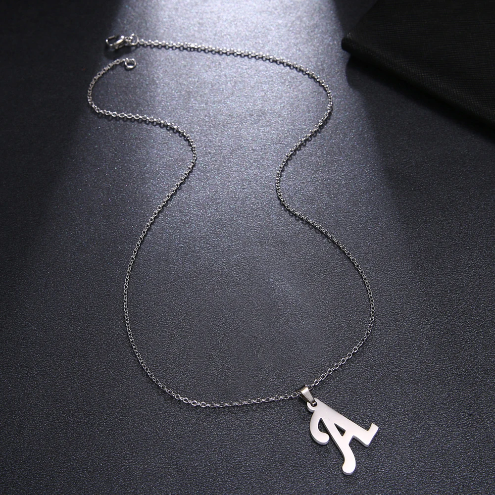 Fashion Capital Letter Dainty Neckaces Jewelry Stainless Steel A-Z Alphabet Initial Pendant Best Friend Gift Femme 2