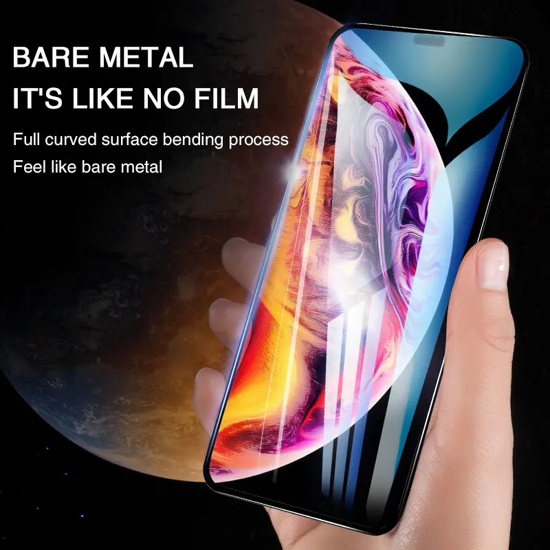 2/4PCS 9D Screen Protector Full Cover Tempered Glass for IPhone 13 12 11 Pro Max Mini X XR XS Max 78 plus Multi-layer Reinforced