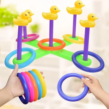 

1 Set Hoop Ring Toss Quoits Throwing Plastic Ring Ferrule Funny Kids Outdoor Sport Toys Hoop Ring Toys Pool for Children Gift