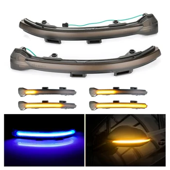 

2pcs LED Dynamic Turn Signal Light Side Rearview Mirror Indicator For VW Golf 7 MK7 7.5 GTI R Sportsvan Touran L II Blue&Amber