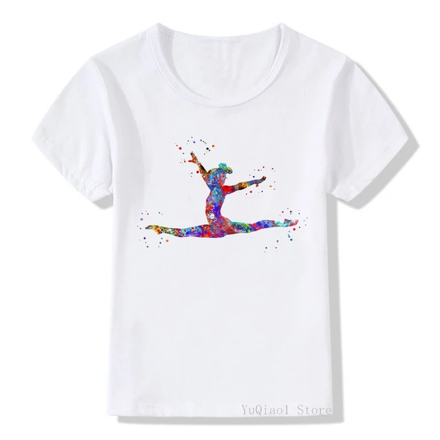 Aquarell kunst drucken t-shirt für mädchen GYM liebhaber geburtstag geschenk t shirt weiß custom t-shirt kinder großhandel - AliExpress