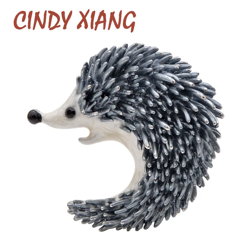 

CINDY XIANG Hedgehog Brooch Cute Enamel Animal Pin 2 Colors Available Winter Fashion Accessories Pin New Design Jewelry Gift