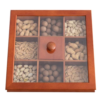 

Candy Snack Storage Container Sweets Cookies Multifunction Serving Wooden Dried Fruit Box Living Room Home Party Sectional Tray
