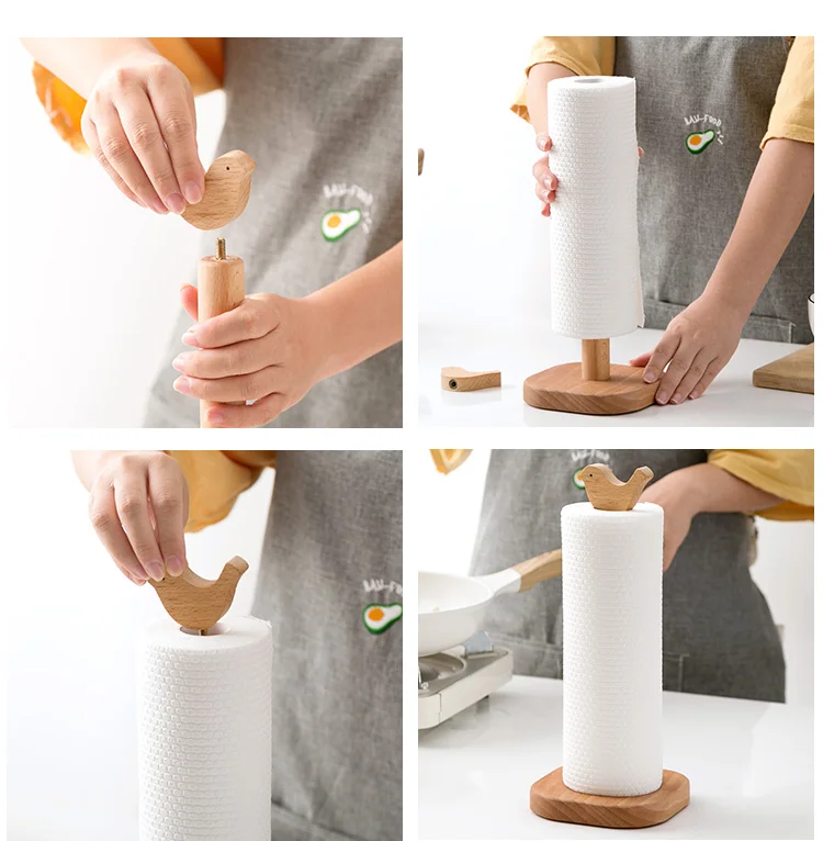 Tissue Holder Adjustable Stable Roll Paper Towel Holder Kitchen Push Type  Roll Fresh-keeping Bag Shelf For Home - AliExpress