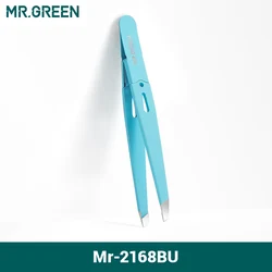 Colorful Stainless Steel Slanted Eyebrow Tweezer for Precision Hair Removal (Mr-2168BU)