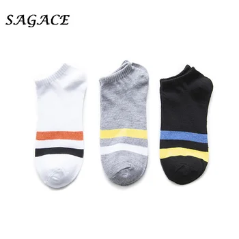 

1PC Winter Short Socks Unisex Striped Cotton Socks Women Men Breathable Socks Elastic Warm Wear Resistant Short Socks Women Men