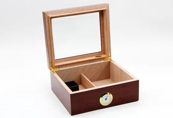

COHIBA Classic Humidor About 50pcs Capacity Cedar Wood Cigar Moisturizing Box With Hygrometer Humidifier Hh-120 Glass Top