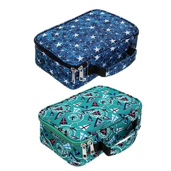 

2 Pcs Kawaii Girls Boys School Pencil Case Penal Canvas 72 Holes Pencil Case Cartridge Stationery Kit, Blue & Green