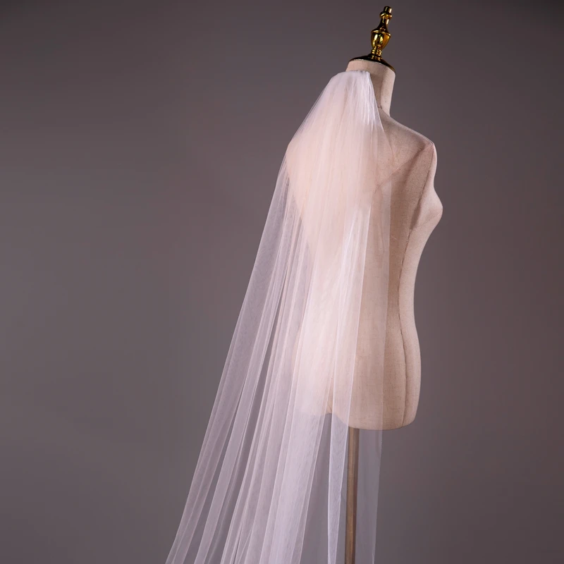 Bridal Veil Soft Tulle 3Meter 5Meter Wedding Veil With Metal Comb Bridal Headwear