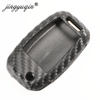 Keyforkess 10X chiave in Silicone per auto in fibra di carbonio per KIA Rio Sportage Ceed Sorento Cerato K2 K3 K4 K5 Flip Fob Cover Case Remote - Jingyuqin 10X chiave in Silicone per auto in fibra di carbonio per KIA Rio Sportage