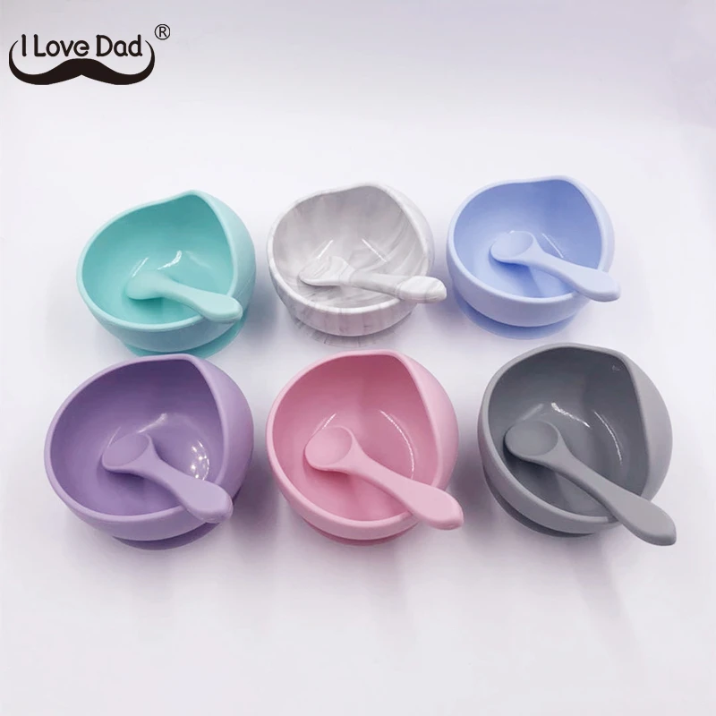 Consequent alleen Discriminerend 1 Set Zachte Siliconen Babyvoeding Kommen Set Voedsel Servies Snoep Kleur  Kids Gerechten Antislip Baby Servies Baby training Bowls|Vaatwerk| -  AliExpress