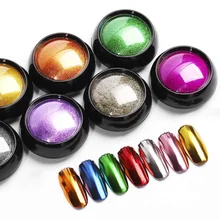 1 Box Nail Art Mirror Pigment Powder Nail Glitters Metallic Color Laser iridescent Chrome Dust Sparkling Flakes Pigment Manicure