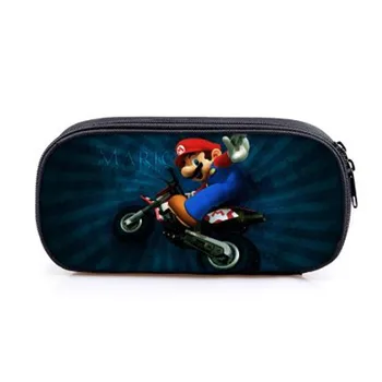 

Hot Super Mario Pencil Case Anime Pencil Holder Cosmetic Cases For Boy Girls Makeup Cases Zipper Multi Function Study Box Bags
