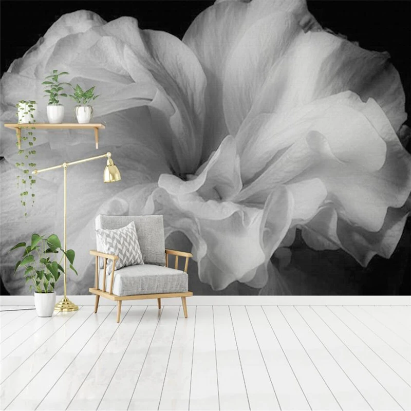 Beibehang-Beautiful-hand-painted-oil-painting-flower-Nordic-simple-mural-wall-custom-large-mural-wallpaper-Papel