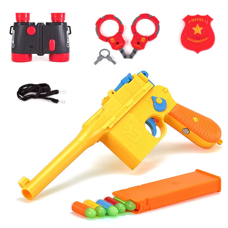 Kids Toy Gun Mauser C96 Pistol with Colorful Soft Bullets Ejecting Magazine and Pull Back Action - Random color | Игрушки и хобби