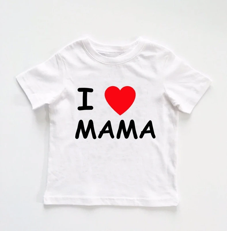 I LOVE MAMA Print T Shirt Kids Short 