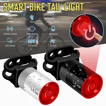 

New Upgraded Smart Bike Tail Light 60LM 3.7V COB Riding ON/OFF LED Warning Light Waterproof Light Sense Safety Light for Cycling