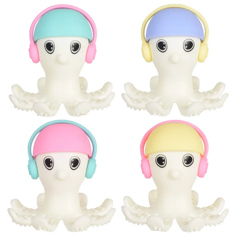 Soft Silicone Cartoon Octopus Baby Teether Toddler Molar Pacifier Teeth Pain Relief Tool Kids