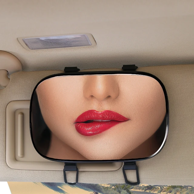 Car Makeup Mirror Car Stainless Steel Portable Auto Sun-Shading