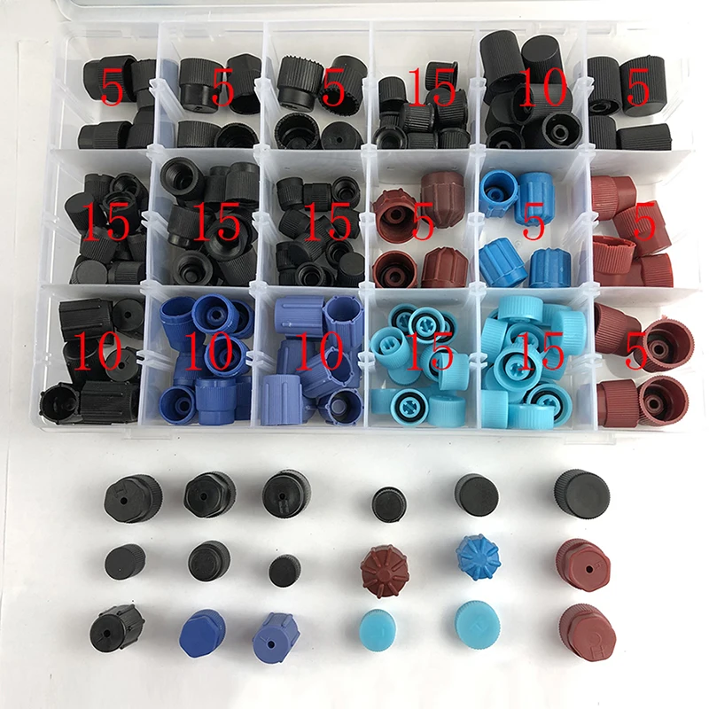

170pcs Universal Car Air Conditioner C R134a R12 Protective Cover Dust Cap Set