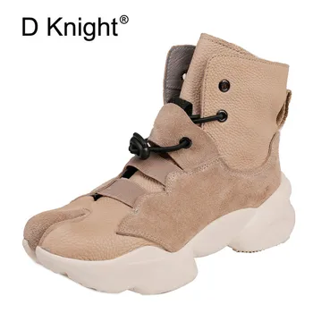 

Women's Boots 2021 New Short Boots For Girls Female Genuine Leather Thick Heels Platform Ankle Boots Shoes For Woman Sneakers