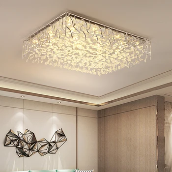 

Living room led ceiling lamp Nordic rectangular study lamp modern minimalist dining room lamp bedroom crystal ceiling light