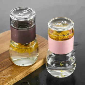 

Tea Separation Cup Glass Portable Cup Single Layer Tea Cup Gift Customization Glass Water Bottle Tea Bottle
