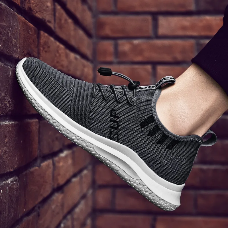 

2019 New Style Athletic Shoes Breathable Summer MEN'S Shoes Fly Woven Breathable Casual Running Shoes Fashion Youth Korean-style