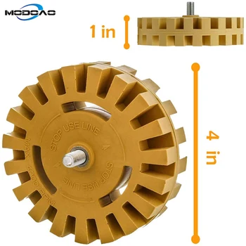 

Decal Removal Eraser Wheel Tool Kit 4 inch Rubber Power Drill Attachment For Removing Pinstripes Stickers Adhesive Vinyl Decals