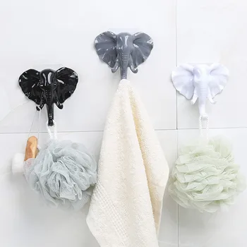 

Elephant Head Animal Wall Door Clothing Hook Display Storage Racks Self Adhesive Hanger Bag Keys Sticky Holder Creative Decor