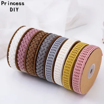 

10M Grosgrain Satin Hollow Cotton Ribbon 1.5cm Wool Tape Trim DIY Hair Bowknot Wedding Baking Decoration Flower Gift Wrapping