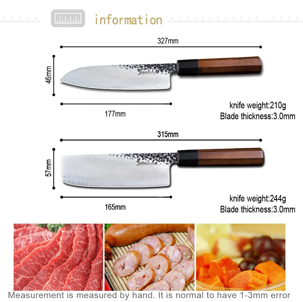 Дамасская сталь-кухонный нож-набор разделочных ножей Santoku 2 шт 7 дюймов острый нож Nakiri ручной работы кованый японский нож шеф-повара набор