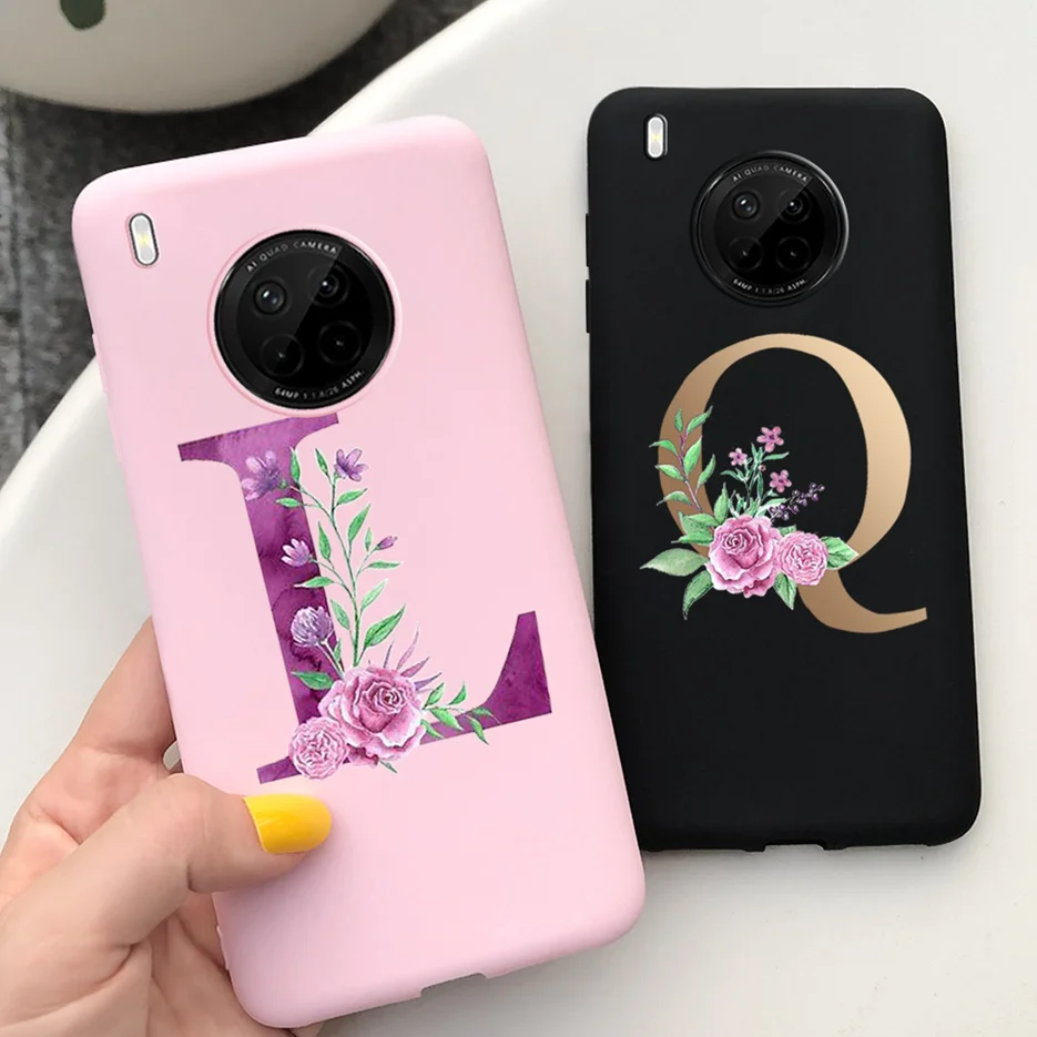 Cute Soft TPU Shockproof Phone Bumper Case with 26 Letters Design