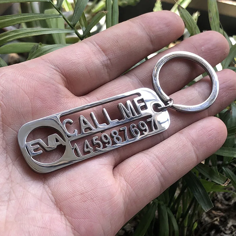 Handmade Custom Keychain For Car Logo Name Stainless Steel