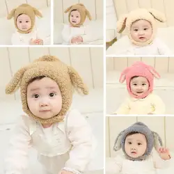 Мягкая флисовая детская зимняя шапка с милыми заячьими ушками, мультяшная шапка, теплая шапка для младенцев