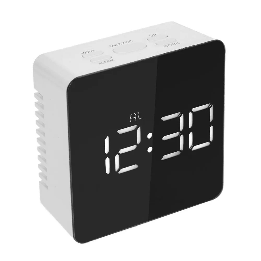 

2017 TS-S70 Multifunctional Digital LED Alarm Clock With Temperature Snooze Square Shape Mirror Clock 2 Light Luminescence Level