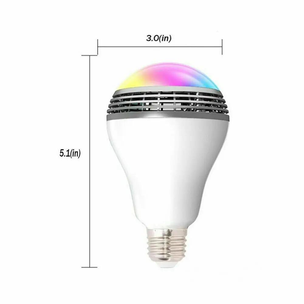 Белый Беспроводной Bluetooth с регулируемой яркостью RGB умный светодиодный светильник приложение музыка дистанционное управление лампа - Цвет: Белый