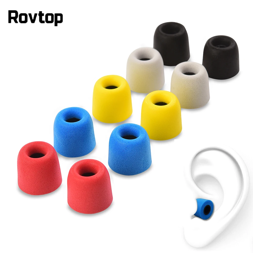 

Rovtop 3Pair/Lot Memory Foam Ear Tips Noise Isolating Earbuds Ear Foam Eartips In Ear Earbud Anti-Noise Earplugs Ear Pads