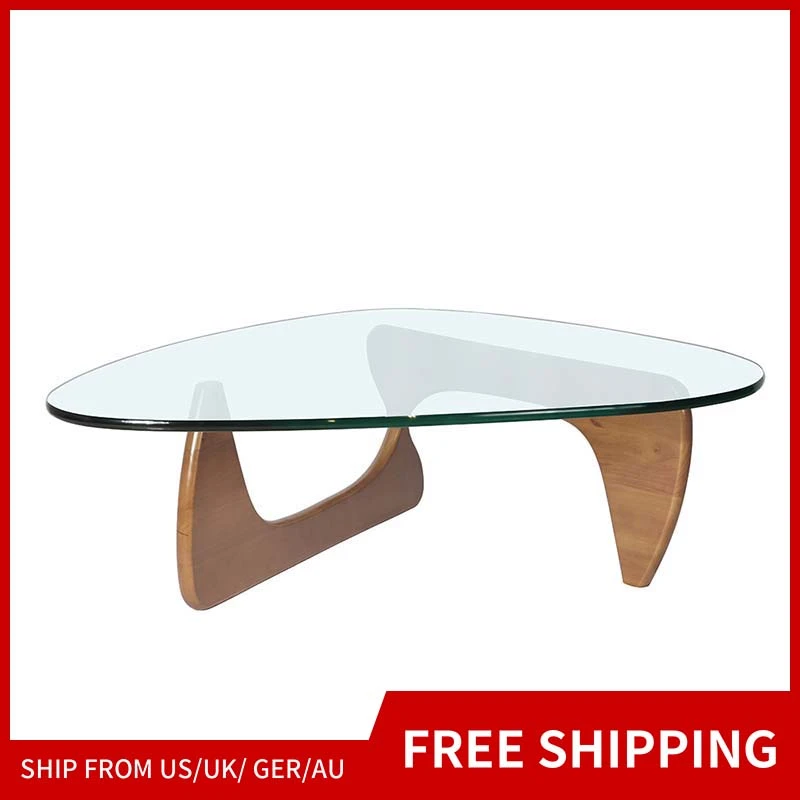 Convenient 19mm Glass Triangle Coffee Table Small Walnut Wood Glass Table Leisure Wooden Bedroom Coffee Shop Living Room Table Coffee Tables Aliexpress