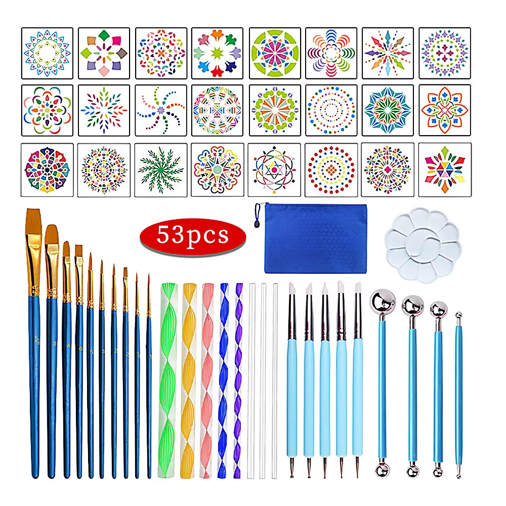 Diy Mandala Dotting Tools Set For Painting Rocks Dot Kit Rock Stone Painting  Pen Polka Dot Art Tool Template Cosmetic - Pottery & Ceramics Tools -  AliExpress