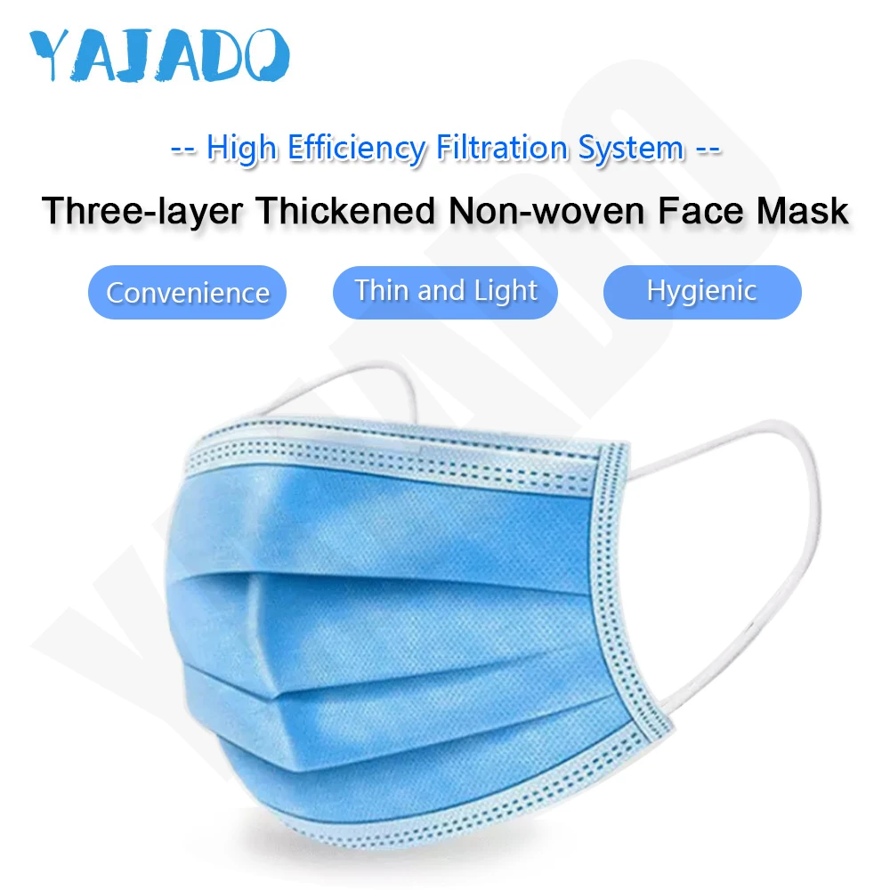 

24 Hours Shipping Disposable Dust Mask Home Security 50pcs 3 Layers Non Woven Anti-Dust Filter Bacteria Mask Dental Earloop Mask