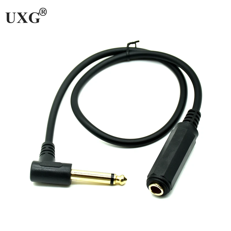 

6.35MM MONO 6.5mm MALE TO FEMALE TO PATCH CABLE- 1/4" GUITAR LEAD 90 Degree Right Angled Audio Cable best quality 50CM