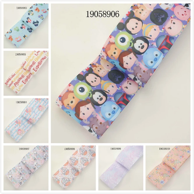 Winsome 50 Yards 16mm-75mm Cartoon Figures Pattern Colorful Printed Grosgrain,FOE Ribbon