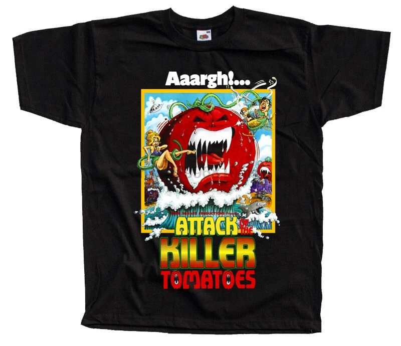 Attack Of The Killer Tomatoes V2 постер фильма футболка Черная Все Размеры S-3XL | Мужская одежда