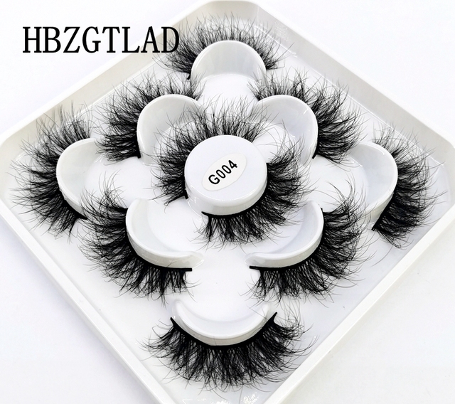 5 pairs 3D mink false eyelashes natural makeup eyelash extension long cross volume soft fake eye lashes winged faux cils